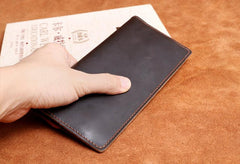 Handmade Leather Mens Cool Long Leather Wallet Clutch Wristlet Wallet for Men - imessengerbags