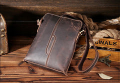 Handmade Leather Mens Cool Small Messenger Bag iPad Bag Chest Bag Bike Bag Cycling Bag for men - imessengerbags