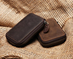 Handmade Leather Mens Cool Key Wallet Car Key Holder Case Card Wallet for Men - imessengerbags