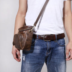 Leather Belt Pouch Mens Small Cases Waist Bag Hip Pack Belt Bag Fanny Pack Bumbag for Men - imessengerbags