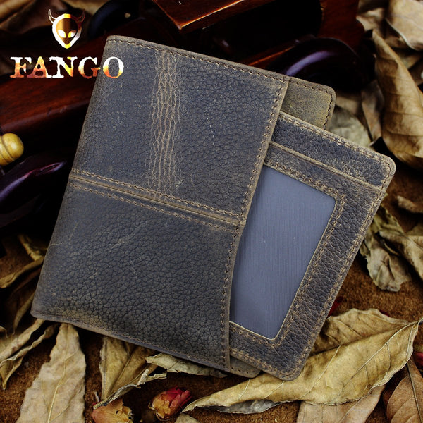 Handmade Leather Mens Cool Slim Leather Wallet Men billfold Wallets Bifold for Men - imessengerbags