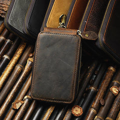 Handmade Leather Mens Cool Key Wallet Car Key Holder Case Card Wallet for Men - imessengerbags