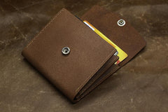 Handmade Leather Mens Cool Short Wallet Card Holder Small Card Slim Wallets for Men