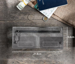 Handmade Leather Mens Cool Slim Leather Wallet Men Small Wallets Bifold for Men - imessengerbags