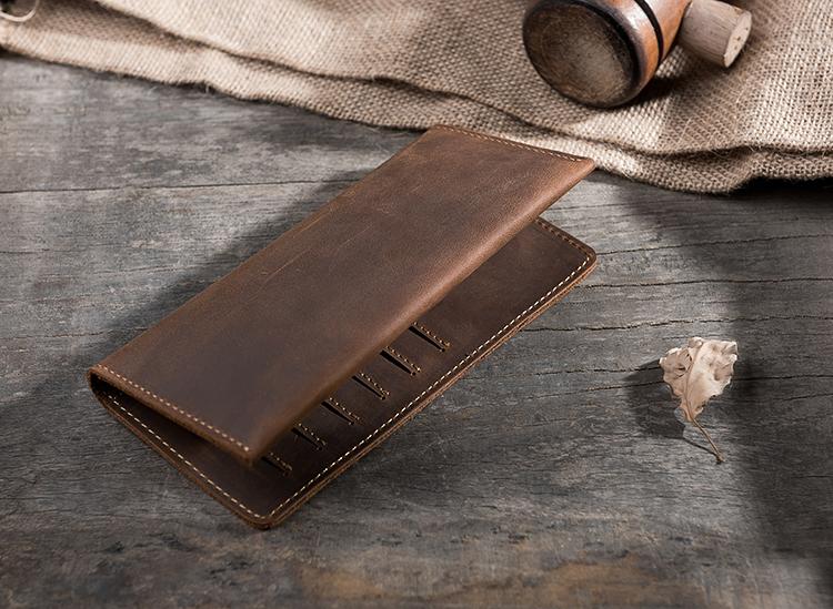 Cool Genuine leather long wallet for men phone clutch Long wallets for