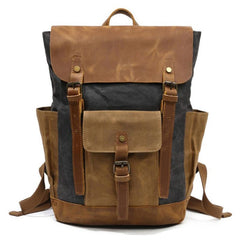 Waxed Canvas Mens Travel Backpack Canvas Backpacks Canvas School Backpack for Men