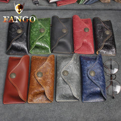 Handmade Leather Floral Sunglass Case Mens Women Cool Glasses Box Glasses Case Glasses Holder for Men
