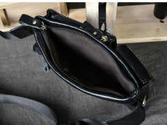 Black Leather Fanny Pack Mens Waist Bag Hip Pack Belt Bag for Men - imessengerbags