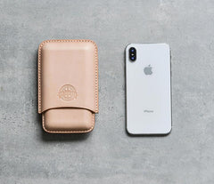 Cool Brown Leather Mens 3pcs Cigar Case Cool Custom Leather Cigar Case for Men - imessengerbags