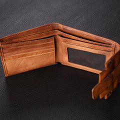 Handmade Mens Cool billfold Leather Wallet Men Small Slim Wallets Bifold for Men - imessengerbags