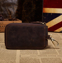 Handmade Leather Mens Cool Key Wallet Car Key Holder Case Card Wallet for Men - imessengerbags