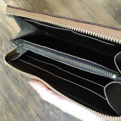 Handmade Leather Skull Death Tooled Mens Long Wallet Cool Leather Wallet Clutch Wallet for Men - imessengerbags