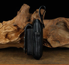 Cool Leather Mens Engraved Scorpion Biker Belt Pouch Waist Bag Drop Leg Bag for Men