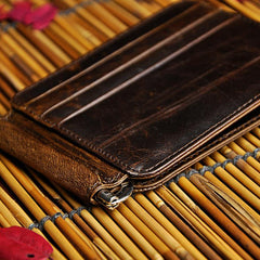 Genuine Leather Mens Cool Slim Leather Wallet Card Wallet Holders Men Front Pocket Wallet for Men - imessengerbags