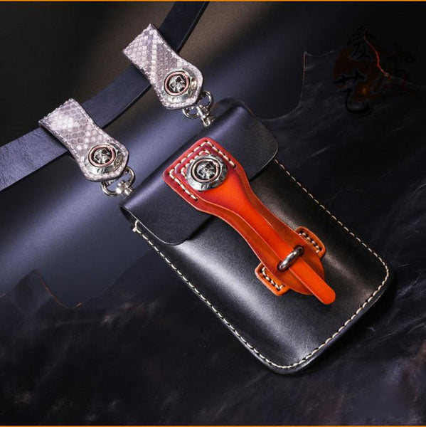Leather Belt Pouch Mens Small Cases Waist Bag Hip Pack Belt Bag Fanny Pack Bumbag for Men - imessengerbags