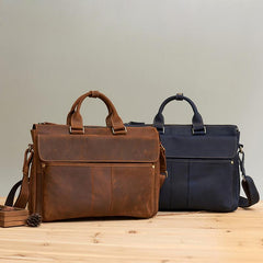 LEATHER MENS BRIEFCASE Vintage WORK BAG BUSINESS BAG FOR MEN - imessengerbags
