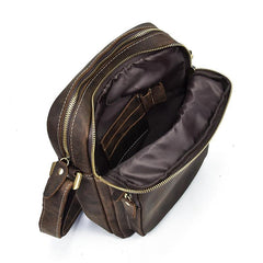 Handmade Leather Mens Cool Small Messenger Bag iPad Bag Chest Bag Bike Bag Cycling Bag for men