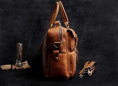 Genuine Leather Mens Cool Weekender Bag Travel Bag Duffle Bags Briefcase Messenger Bag for men - imessengerbags