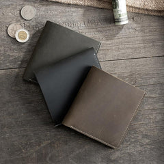 Handmade Leather Mens Cool Slim Leather Wallet Men Small Wallets Bifold for Men - imessengerbags
