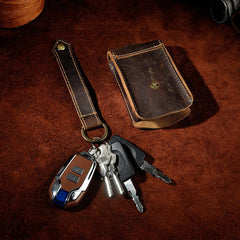 Handmade Leather Mens Cool Key Wallet Car Key Holder Key Case for Men - imessengerbags