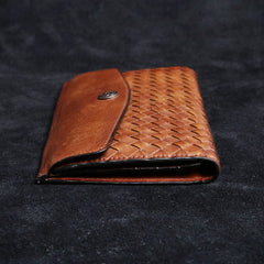 Handmade Leather Mens Cool Long Leather Wallet Card Wallet Clutch Wristlet Wallet for Men - imessengerbags