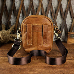 Leather Belt Pouch Mens Small Cases Waist Bag Hip Pack Belt Bag Fanny Pack Bumbag for Men - imessengerbags