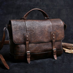 Genuine Leather Mens Cool Messenger Bag Briefcase Chest Bag Bike Bag Cycling Bag for men