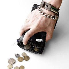 Genuine Leather Mens Cool billfold Leather Wallet Men Small Wallets Bifold for Men - imessengerbags