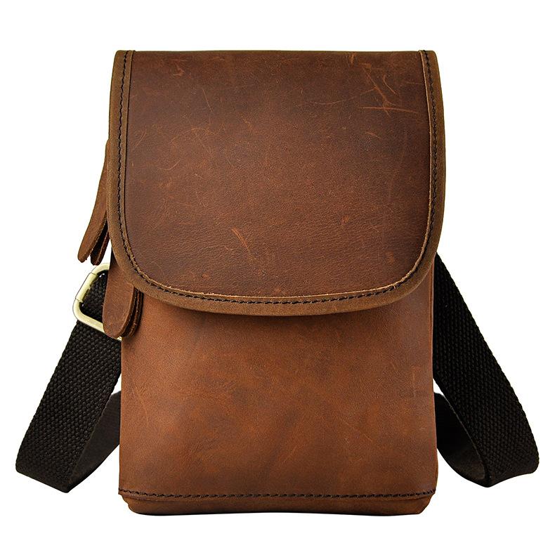 Leather Belt Pouch Mens Cases Waist Bag Hip Pack Belt Bag Fanny Pack Bumbag for Men