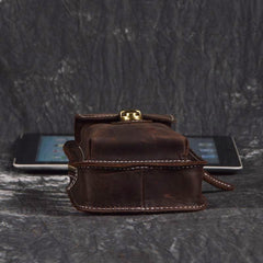 Leather Belt Pouch Mens Small Cases Waist Bag Hip Pack Belt Bag Fanny Pack Bumbag for Men - imessengerbags
