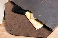 Handmade Leather Mens Clutch Cool Slim Wallet Envelope Clutch Wristlet Wallet for Men - imessengerbags