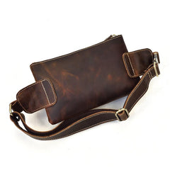 Vintage Leather Fanny Pack Mens Waist Bag Hip Pack Belt Bag for Men