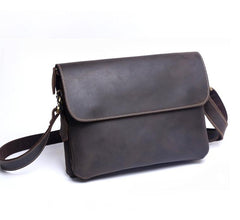 Handmade Leather Mens Cool Messenger Bag Chest Bag Bike Bag Cycling Bag for men