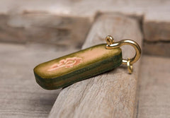 Handmade Leather Mens World of Warcraft Cool Keychain KeyCharm Keyring Pendant for Men - imessengerbags