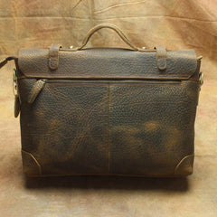 Vintage Mens Leather Briefcase Business Briefcase Work Bag Shoulder Bag For Men - imessengerbags