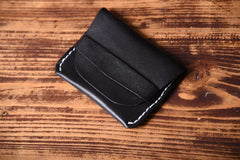 Handmade Mens Cool billfold Leather Wallet Men Small Card Slim Wallets Bifold for Men - imessengerbags