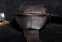 Genuine Leather Mens Cool Chest Bag Sling Bag Crossbody Bag Travel Bag Hiking Bag for men - imessengerbags