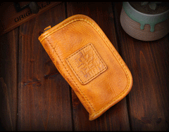 Genuine Leather Mens Cool Key Wallet Car Key Holder Car Key Case for Camel Men - imessengerbags