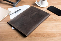 Handmade Leather Mens Clutch Cool Slim Wallet Envelope Clutch Wristlet Wallet for Men - imessengerbags