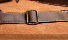 Genuine Leather Mens Cool Messenger Bag Square Bag Chest Bag Bike Bag Cycling Bag for men - imessengerbags