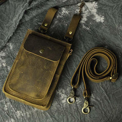 Leather Belt Pouch Mens Small Cases Waist Bag Hip Pack Belt Bag Fanny Pack Bumbag for Men - imessengerbags