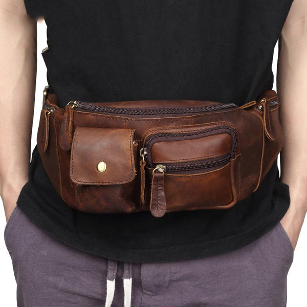 Leather Belt Bag Mens Fanny Back Waist Bag Fanny Bags For Men - imessengerbags