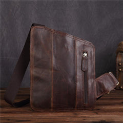 Genuine Leather Mens Cool Chest Bag Sling Bag Crossbody Bag Travel Bag Hiking Bag for men