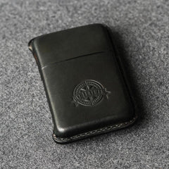 Handmade Beige Leather Mens 10pcs Cigarette Holder Case Cool Custom Cigarette Case for Men - imessengerbags