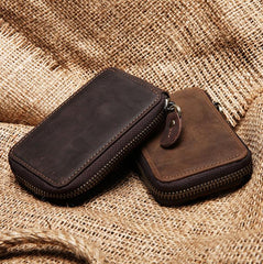Handmade Leather Mens Cool Key Wallet Car Key Holder Case Card Wallet for Men - imessengerbags