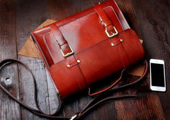 Genuine Leather Mens Cool Messenger Bag Briefcase Satchel Bag Bike Bag Cycling Bag for men