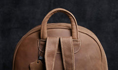Genuine Leather Mens Cool Backpack Sling Bag Large Black Travel Bag Hiking Bag for men