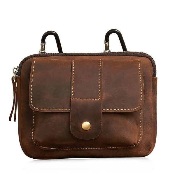 Leather Belt Pouch Mens Cases Waist Bag Hip Pack Belt Bag Fanny Pack Bumbag for Men - imessengerbags