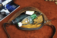 Vintage Leather Fanny Pack Mens Waist Bag Hip Pack Belt Bag for Men