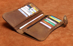 Handmade Genuine Leather Biker Wallet Mens Cool Chain Wallet Trucker Wallet with Chain